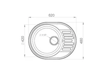 Мойка кухонная кварцевая LEX Orta 620 Space Gray — фотография 2