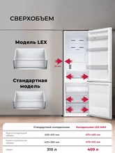 Холодильник отдельностоящий с инвертором LEX LKB185WGIDMax — фотография 2