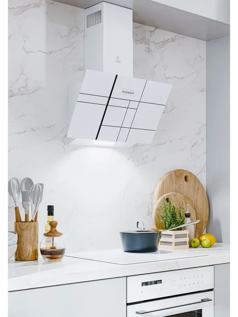 Вытяжка кухонная наклонная LEX MOZA 600 R1 White
