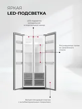 Холодильник двухкамерный отдельностоящий с инвертором LEX LSB525BLXID — фотография 5